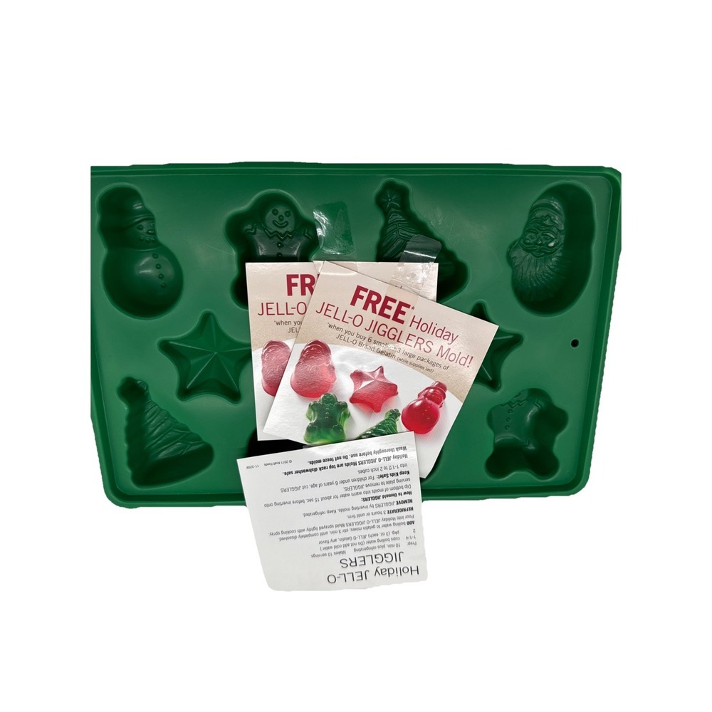 4 - NEW Christmasβ Jello Jigglers Molds Plastic Gelatin Holiday Green Shots